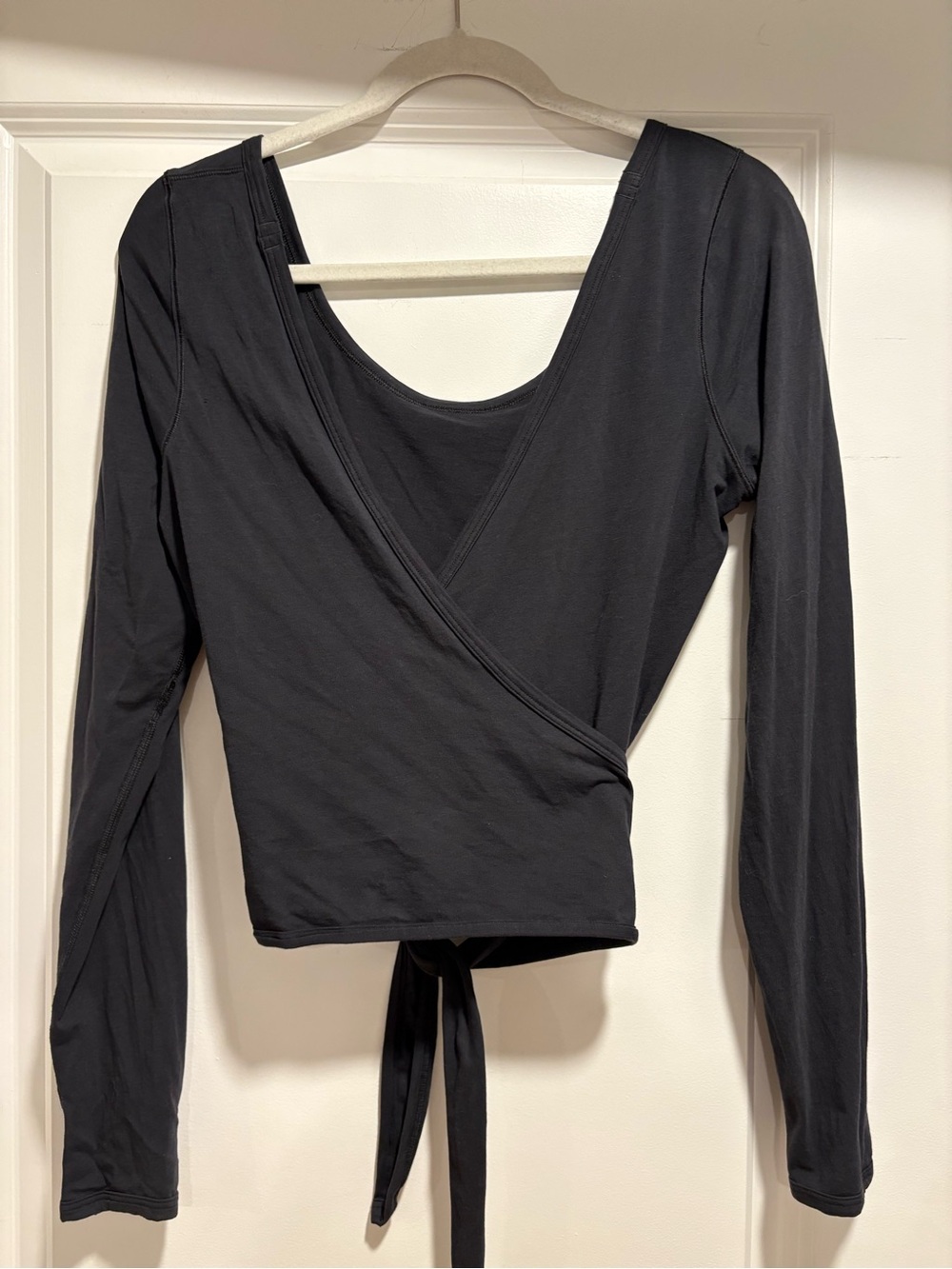 lululemon athletica Black Wrap Long-Sleeve Tie Top